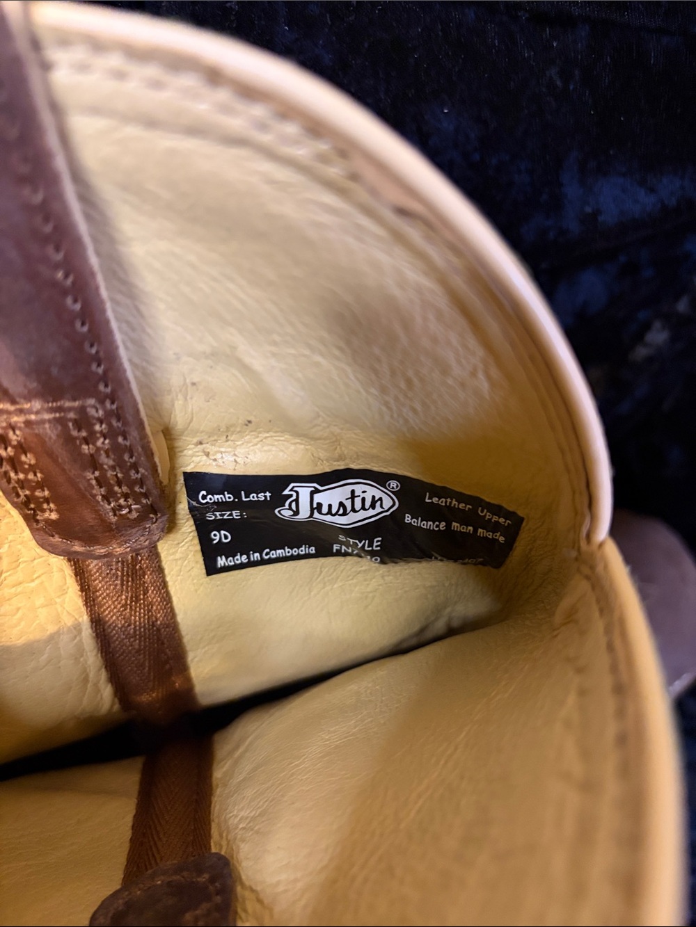 Justin boots men’s 9 - Picture 5 of 5